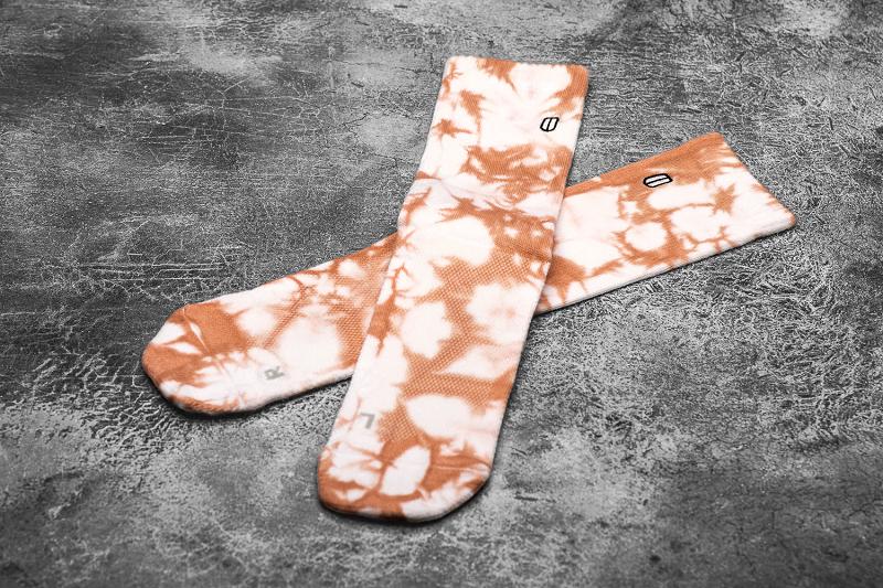 Women's Nobull CREW (TIE-DYE) Socks White / Army / Green | SG O3259K